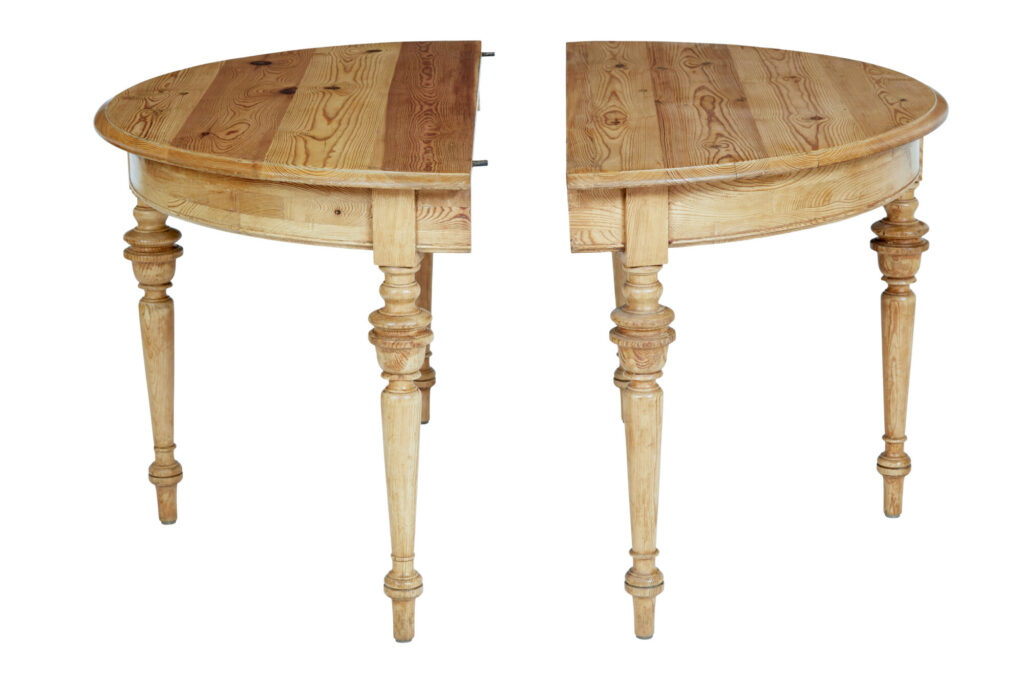Pair of Swedish 19th Century Pine Demi Lune Occasional Tables — image 7