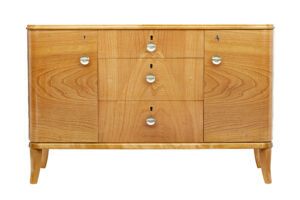 MID CENTURY SWEDISH ELM CHEST OF DRAWERS