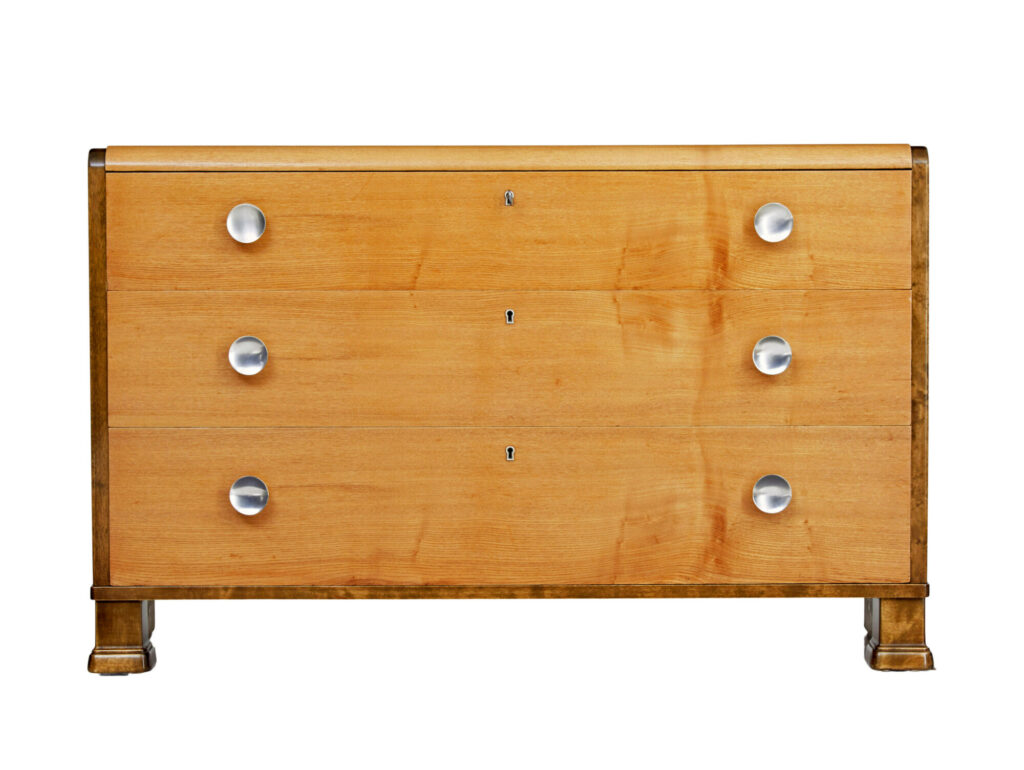 Mid 20th Century Elm and Birch Scandinavian Chest of Drawers — image 3