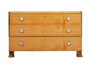 Mid 20th Century Elm and Birch Scandinavian Chest of Drawers — thumbnail 2