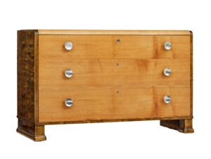 MID 20TH CENTURY ELM AND BIRCH SCANDINAVIAN CHEST OF DRAWERS