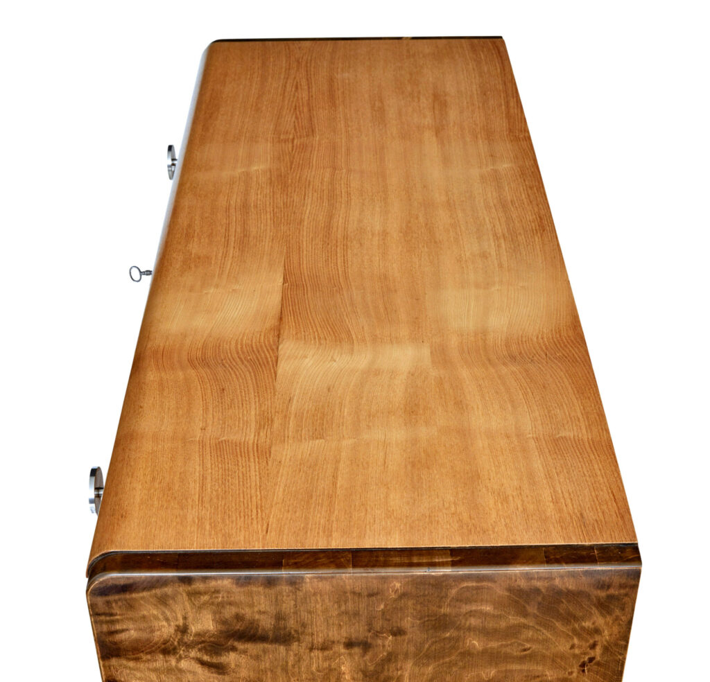 Mid 20th Century Elm and Birch Scandinavian Chest of Drawers — image 4