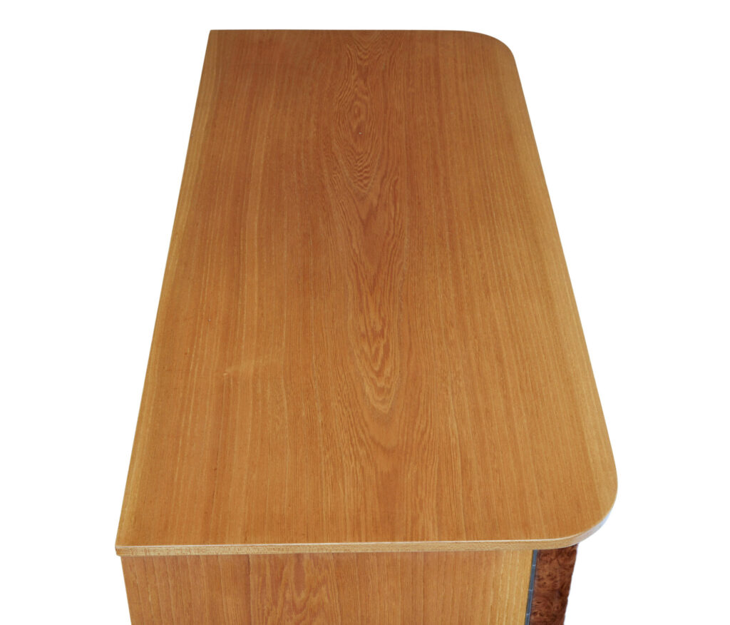 Swedish Mid 20th Century Elm and Burr Fitted Chest of Drawers — image 5