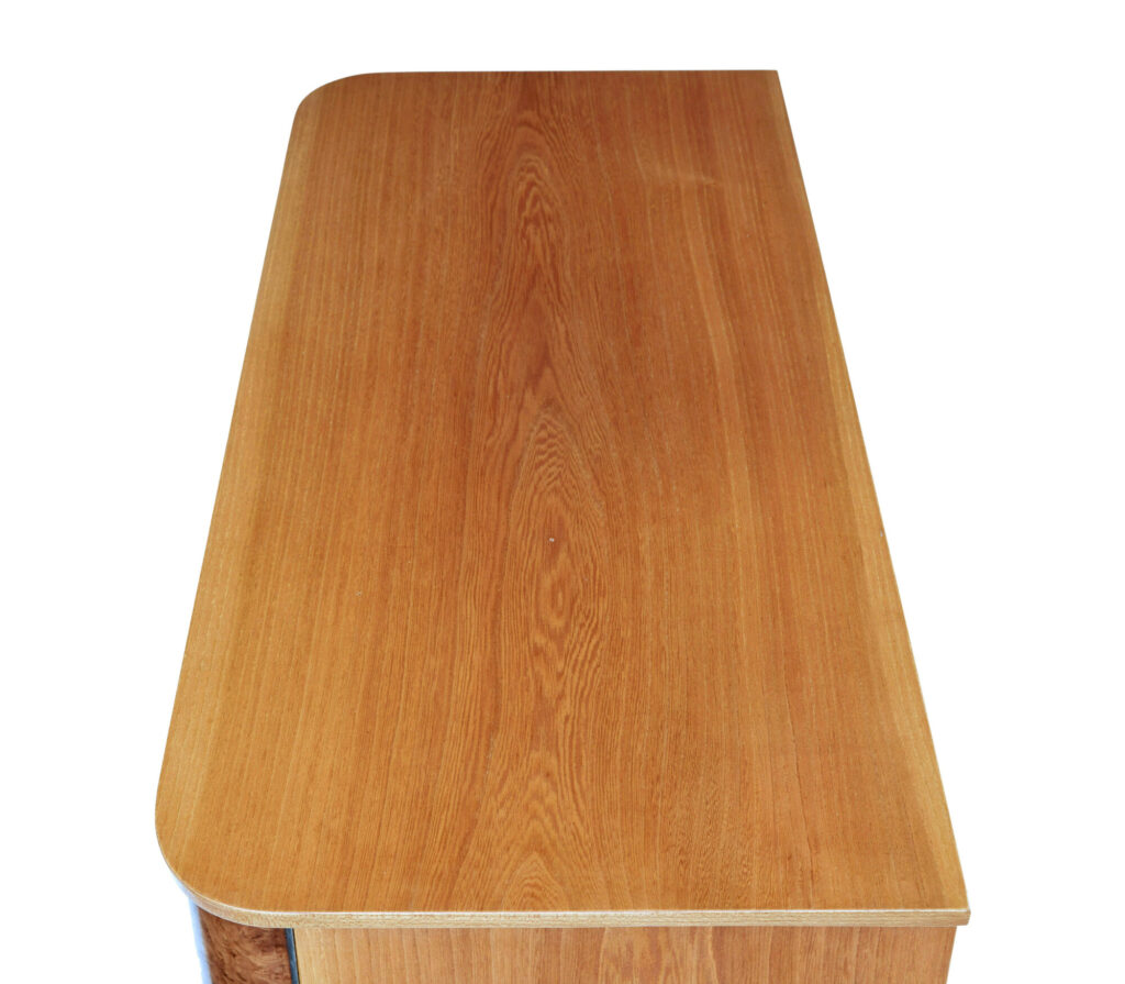 Swedish Mid 20th Century Elm and Burr Fitted Chest of Drawers — image 4