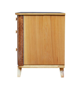 Swedish Mid 20th Century Elm and Burr Fitted Chest of Drawers — thumbnail 7