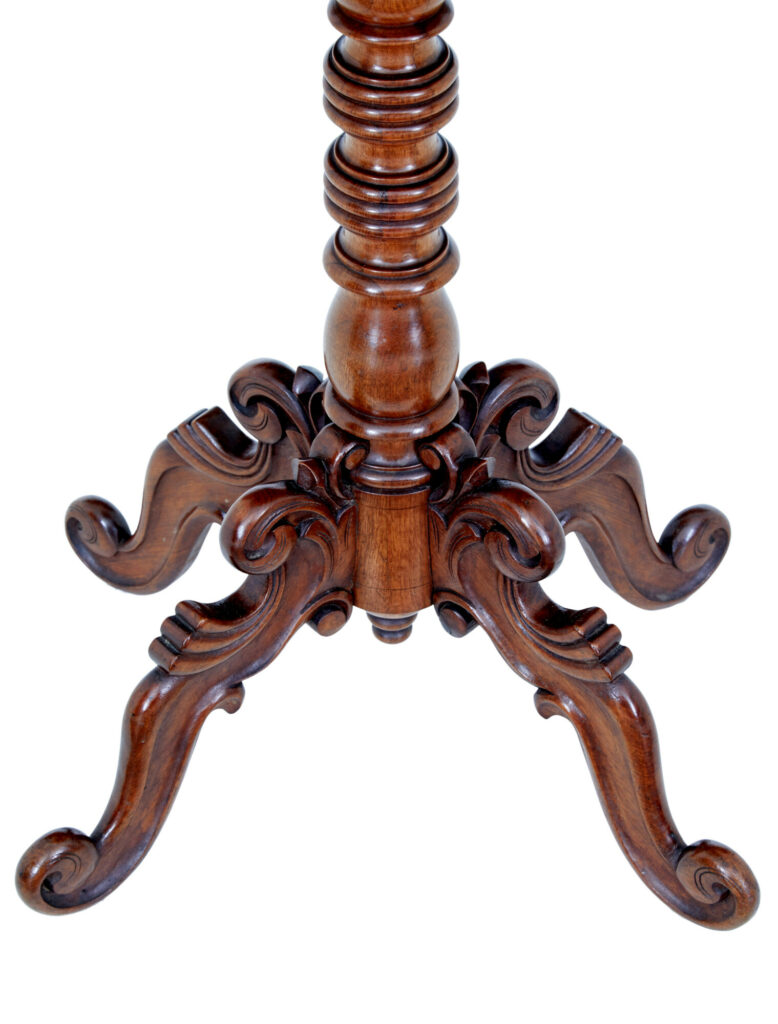 19th Century Carved Flame Mahogany Side Table — image 2