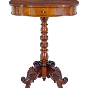 19TH CENTURY CARVED FLAME MAHOGANY SIDE TABLE
