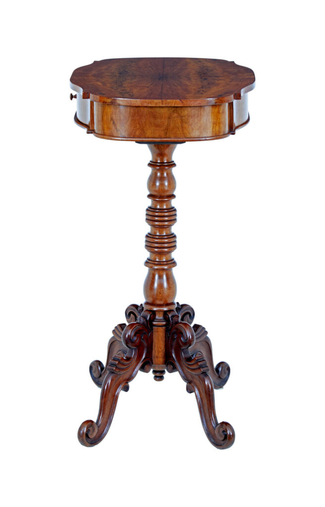 19th Century Carved Flame Mahogany Side Table — image 5