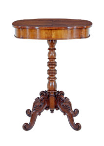 19th Century Carved Flame Mahogany Side Table — thumbnail 4