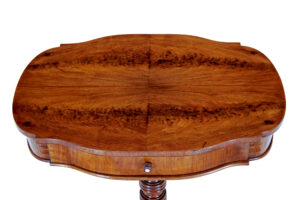 19th Century Carved Flame Mahogany Side Table — thumbnail 6
