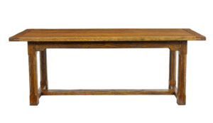 English Made Golden Oak Refectory Dining Table — thumbnail 3