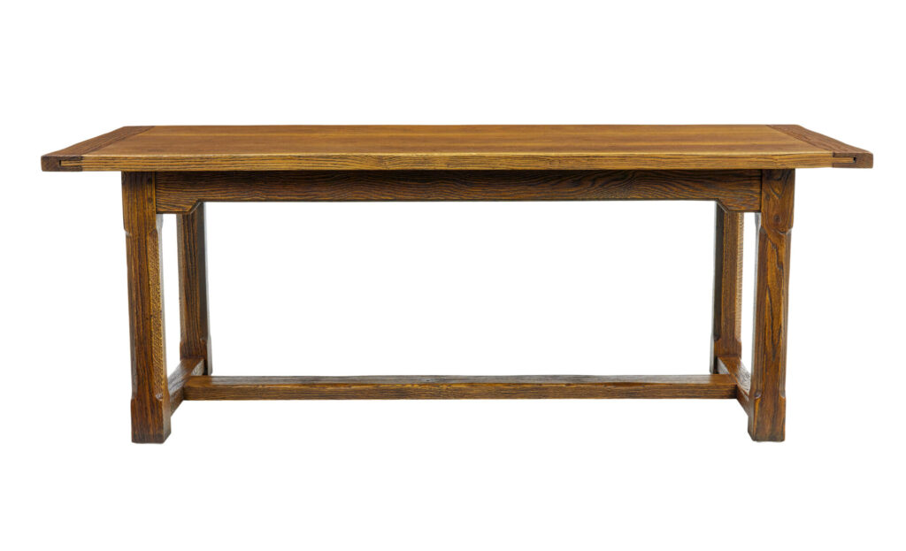 English Made Golden Oak Refectory Dining Table