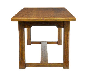 English Made Golden Oak Refectory Dining Table — thumbnail 8
