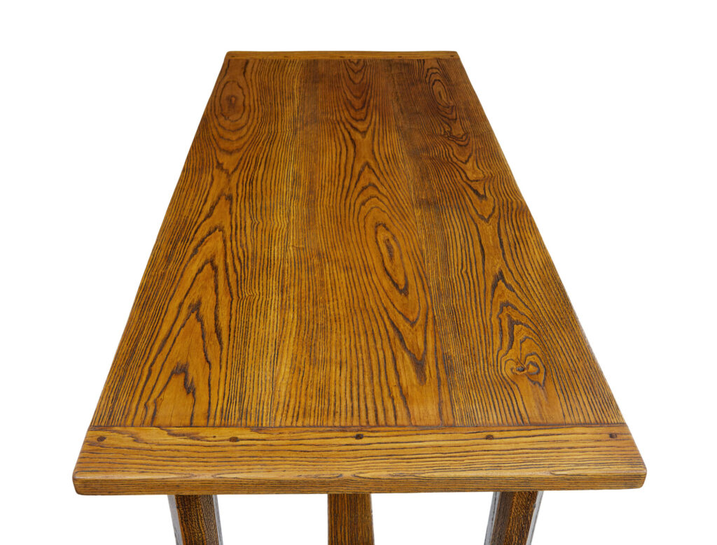 English Made Golden Oak Refectory Dining Table — image 7