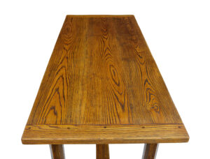 English Made Golden Oak Refectory Dining Table — thumbnail 7