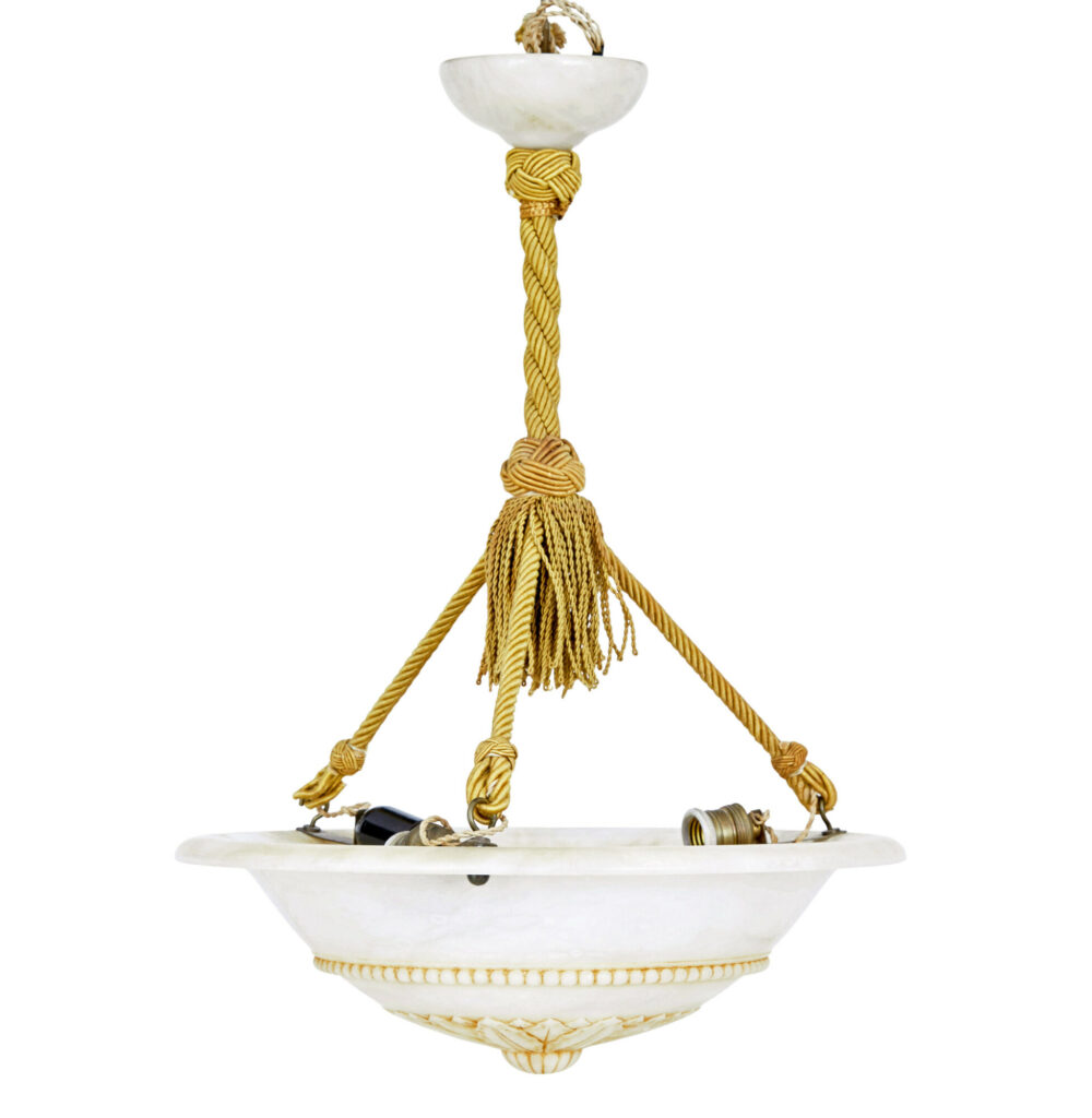 ART DECO ALABASTER PENDANT LIGHT