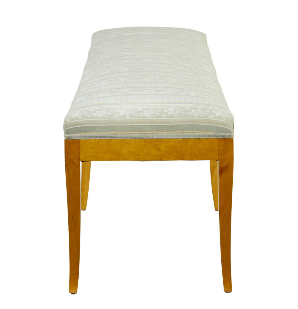 Early 20th Swedish Birch Long Bedroom Stool — image 7