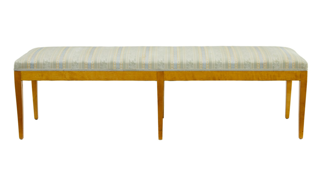 Early 20th Swedish Birch Long Bedroom Stool — image 6