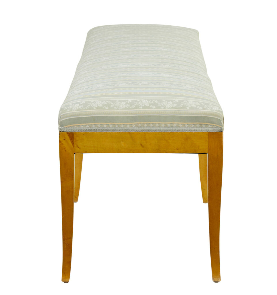 Early 20th Swedish Birch Long Bedroom Stool — image 5