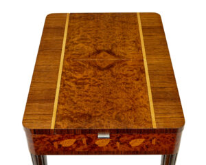 Mid Century Walnut and Birch Inlaid Metamorphic Work Table — thumbnail 6