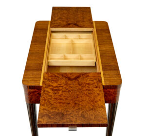 Mid Century Walnut and Birch Inlaid Metamorphic Work Table — thumbnail 5