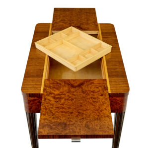 Mid Century Walnut and Birch Inlaid Metamorphic Work Table — thumbnail 4