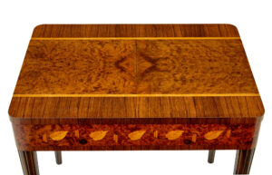 Mid Century Walnut and Birch Inlaid Metamorphic Work Table — thumbnail 3