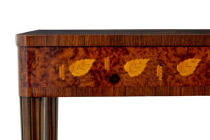 Mid Century Walnut and Birch Inlaid Metamorphic Work Table — thumbnail 2