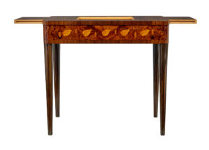 Mid Century Walnut and Birch Inlaid Metamorphic Work Table — thumbnail 8