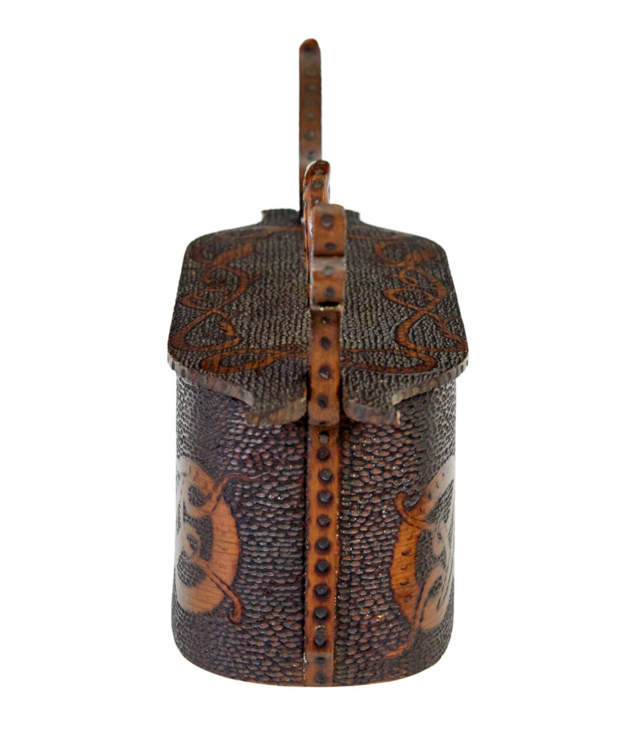 Early 20th Century Scandinavian Pokerwork Tine Box — image 6