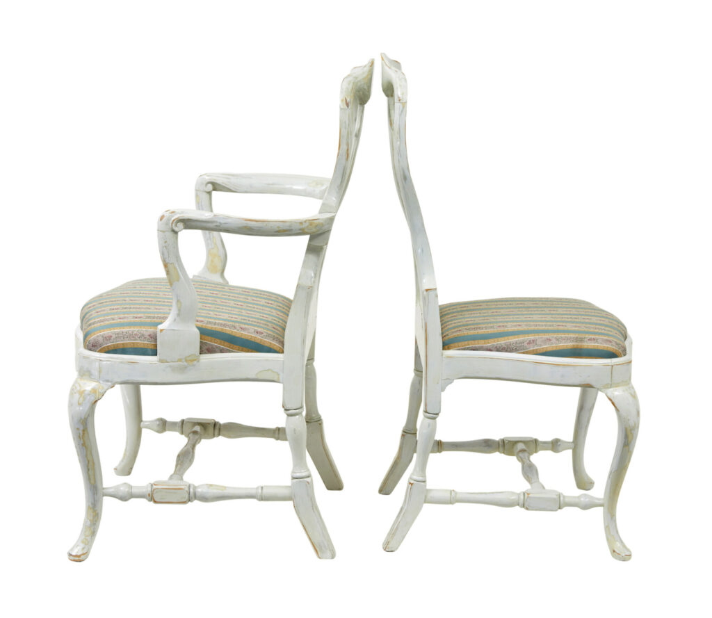 Set of 14 Lacquered Queen Anne Influenced Dining Chairs — image 10