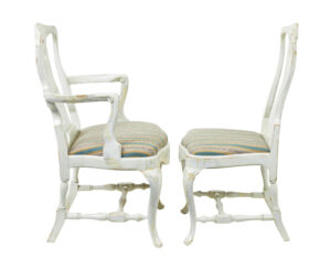 Set of 14 Lacquered Queen Anne Influenced Dining Chairs — thumbnail 9