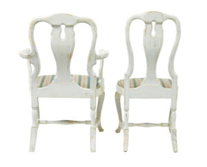 Set of 14 Lacquered Queen Anne Influenced Dining Chairs — thumbnail 8