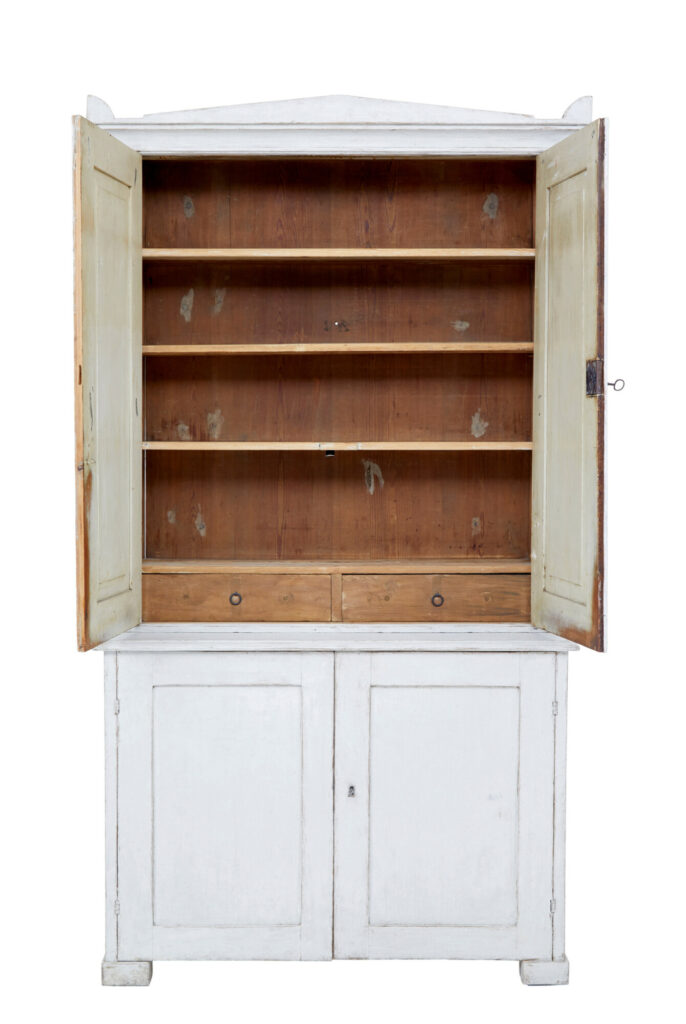 Swedish Early 19th Century Painted Pine Cabinet — image 3