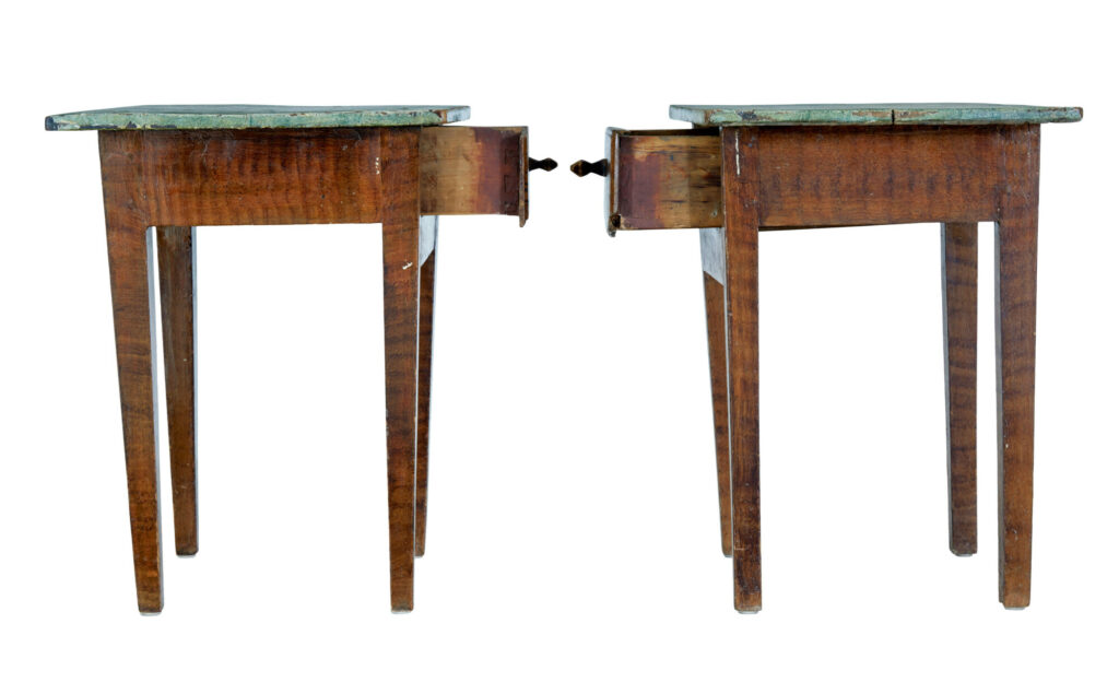 Pair of Traditional Painted Swedish Side Tables — image 2