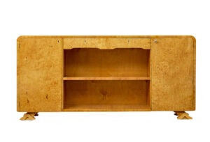 Scandinavian Burr Elm Art Deco Low Open Bookcase — thumbnail 8
