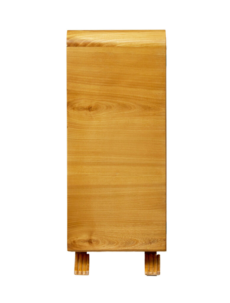 Scandinavian Burr Elm Art Deco Low Open Bookcase — image 6