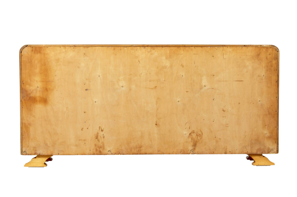 Scandinavian Burr Elm Art Deco Low Open Bookcase — image 5