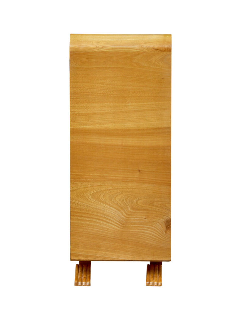 Scandinavian Burr Elm Art Deco Low Open Bookcase — image 4
