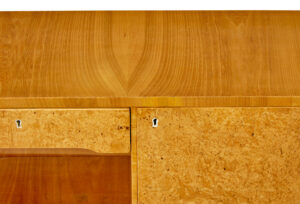 Scandinavian Burr Elm Art Deco Low Open Bookcase — thumbnail 9