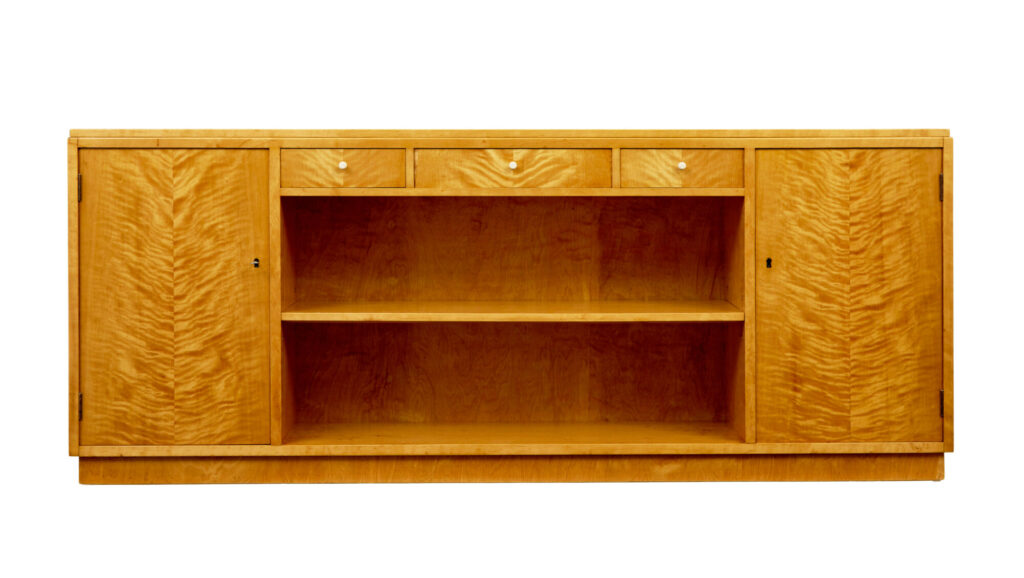 Mid Century Swedish Birch Low Open Bookcase — image 5