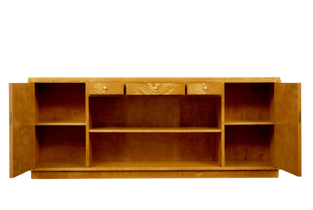Mid Century Swedish Birch Low Open Bookcase — image 4