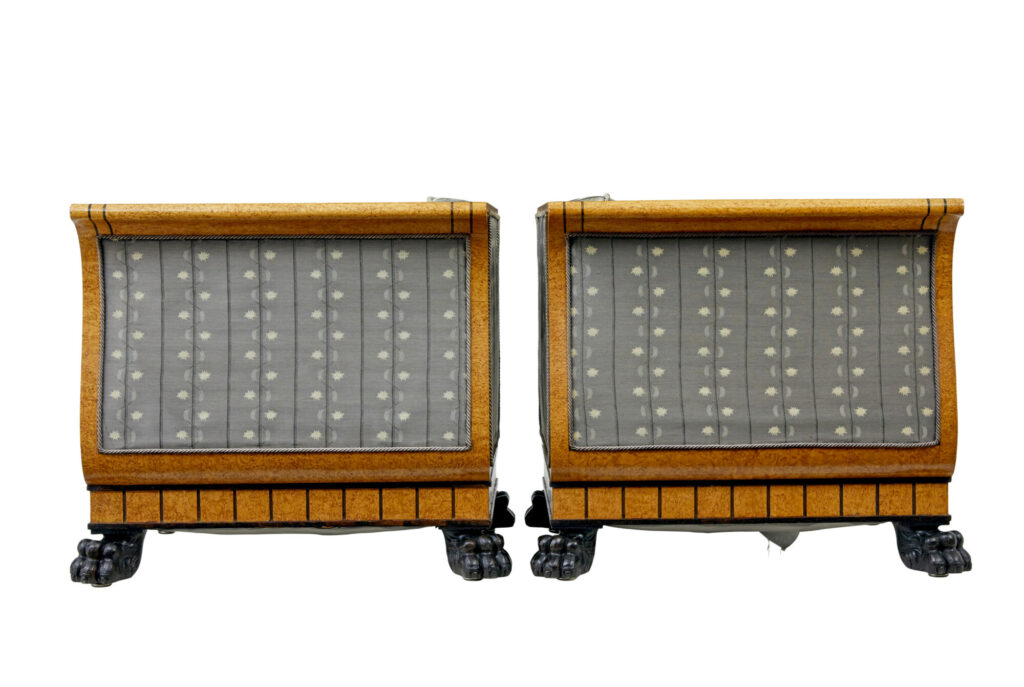 Fine Quality Pair of Art Deco Burr Birch Club Armchairs — image 10