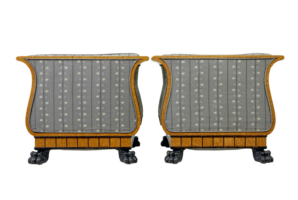 Fine Quality Pair of Art Deco Burr Birch Club Armchairs — image 9