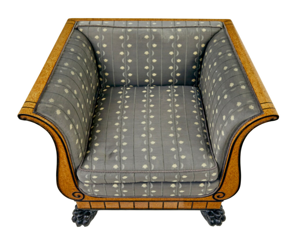 Fine Quality Pair of Art Deco Burr Birch Club Armchairs — image 3