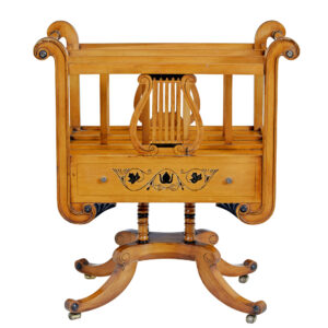 EMPIRE REVIVAL INLAID SATINWOOD MAGAZINE RACK