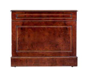 Walnut and Burr Leather Top Pedestal Desk — thumbnail 5