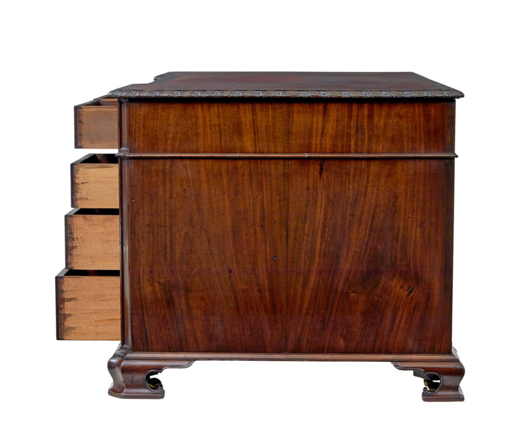 Early 20th Century Mahogany Pedestal Desk by Hobbs &Amp; Co — image 9