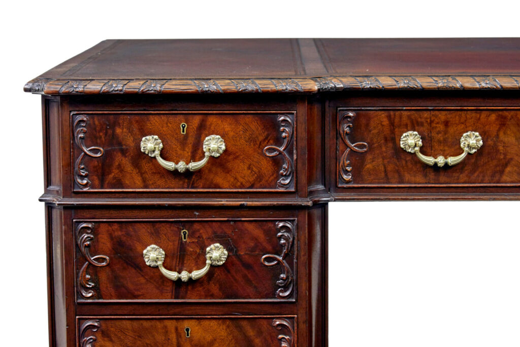 Early 20th Century Mahogany Pedestal Desk by Hobbs &Amp; Co — image 5
