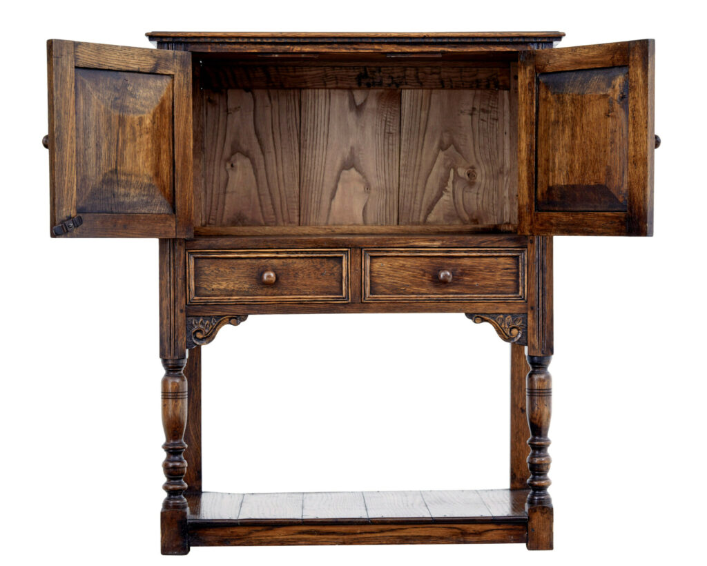 English Carved Oak Gothic Revival Cupboard — image 10